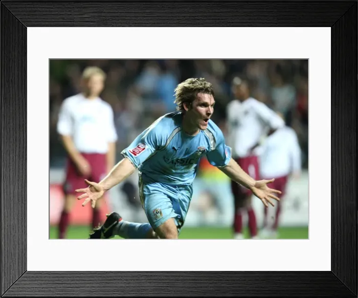 Framed Print : Coventry City FC's Jay Tabb Celebrates Goal in Carling Cup Fourth Round: Coventry City vs West Ham United (October 30, 2007) Framed Print : Coventry City FC's Jay Tabb Celebrates Goal in Carling Cup Fourth Round: Coventry City vs West Ham United (October 30, 2007)