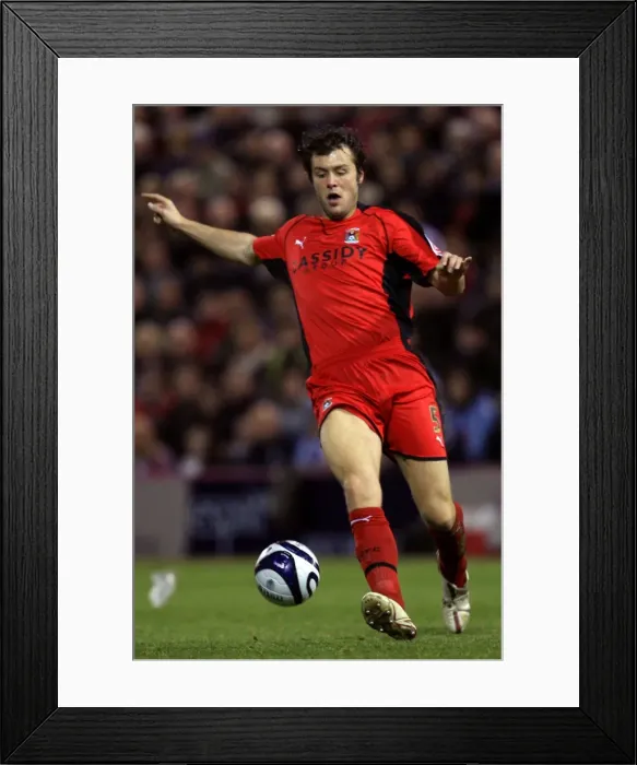 Framed Print : Elliott Ward of Coventry City Faces Off Against West Bromwich Albion in the Coca-Cola Championship (04-12-2007)