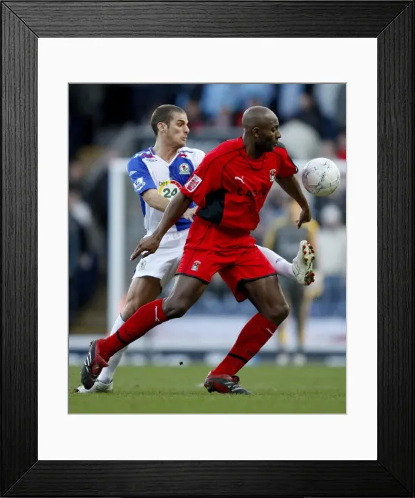 Framed Print : FA Cup Third Round: Dele Adebola and David Bentley Clash at Ewood Park Framed Print : FA Cup Third Round: Dele Adebola and David Bentley Clash at Ewood Park