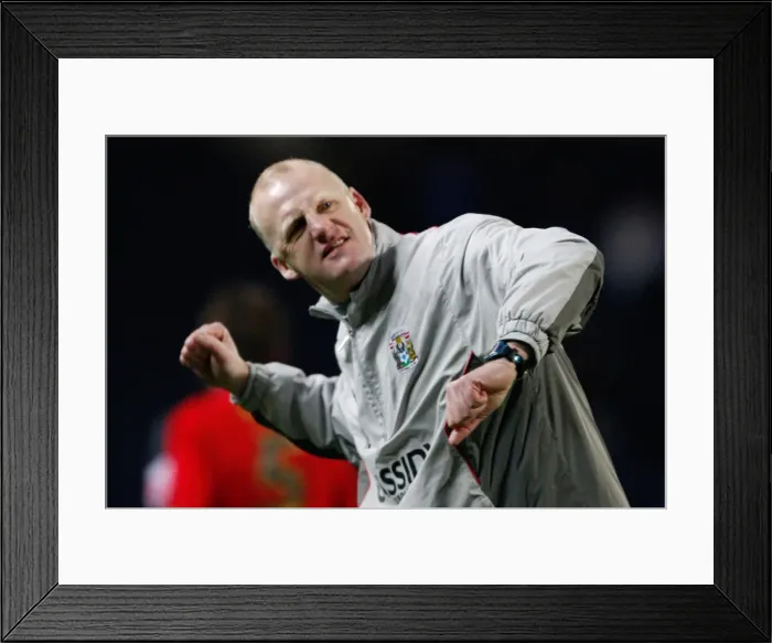 Framed Print : Iain Dowie Leads Coventry City in FA Cup Third Round Clash against Blackburn Rovers at Ewood Park (05-01-2008) Framed Print : Iain Dowie Leads Coventry City in FA Cup Third Round Clash against Blackburn Rovers at Ewood Park (05-01-2008)