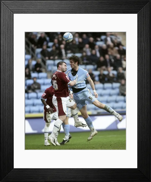Framed Print : Battling for Supremacy: Unsworth vs. Ward in the Coca-Cola Championship Clash between Coventry City and Burnley (January 19, 2008) Framed Print : Battling for Supremacy: Unsworth vs. Ward in the Coca-Cola Championship Clash between Coventry City and Burnley (January 19, 2008)