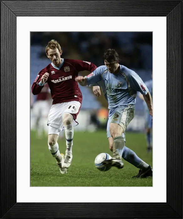 Framed Print : Battle for the Ball: Coventry City vs. Burnley, Championship Clash at Ricoh Arena Framed Print : Battle for the Ball: Coventry City vs. Burnley, Championship Clash at Ricoh Arena