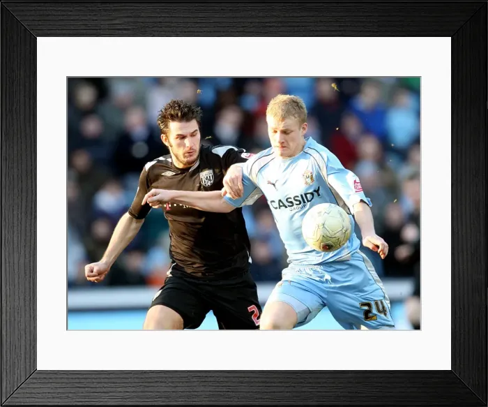 Framed Print : Battle for the FA Cup: Coventry City vs. West Bromwich Albion - Robbie Simpson vs. Carl Hoefkens (Fifth Round, Ricoh Arena, 2008) Framed Print : Battle for the FA Cup: Coventry City vs. West Bromwich Albion - Robbie Simpson vs. Carl Hoefkens (Fifth Round, Ricoh Arena, 2008)
