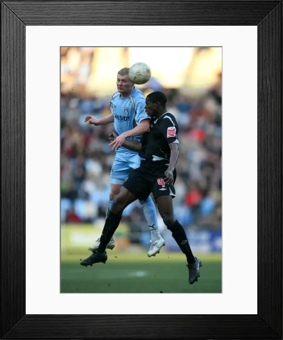 Framed Print : Battle for the FA Cup: Robbie Simpson vs. Leon Barnett - Aerial Clash at The Ricoh Arena (Coventry City vs. West Bromwich Albion, FA Cup Fifth Round, 2008) Framed Print : Battle for the FA Cup: Robbie Simpson vs. Leon Barnett - Aerial Clash at The Ricoh Arena (Coventry City vs. West Bromwich Albion, FA Cup Fifth Round, 2008)