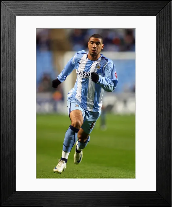 Framed Print : Championship Showdown: Leon Best's Epic Performance at Coventry City vs Burnley (21-10-2008) Framed Print : Championship Showdown: Leon Best's Epic Performance at Coventry City vs Burnley (21-10-2008)