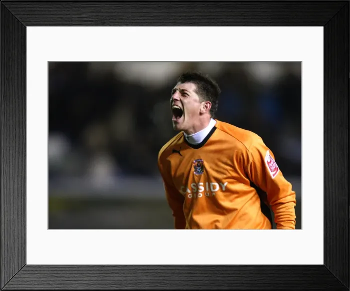 Framed Print : Coventry City's Historic Championship Victory: Keiren Westwood's Emotional Celebration vs. Birmingham City (2008) Framed Print : Coventry City's Historic Championship Victory: Keiren Westwood's Emotional Celebration vs. Birmingham City (2008)