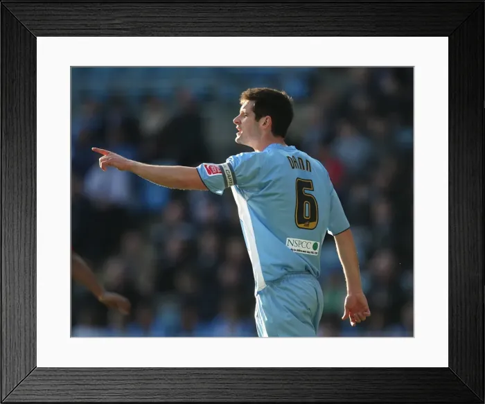 Framed Print : Scott Dann of Coventry City vs Birmingham City in Coventry City Football Club's Coca-Cola Football League Championship Match at Ricoh Arena (21-02-2009)