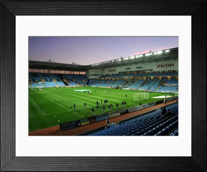 Framed Print : Sunset at Ricoh Arena: Coventry City vs. Blackpool, Championship Football Match Framed Print : Sunset at Ricoh Arena: Coventry City vs. Blackpool, Championship Football Match