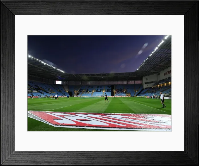 Framed Print : Coventry City vs. Blackpool: Championship Football Match at Ricoh Arena - Sunset Over the Stadium Interior (September 27, 2011) Framed Print : Coventry City vs. Blackpool: Championship Football Match at Ricoh Arena - Sunset Over the Stadium Interior (September 27, 2011)