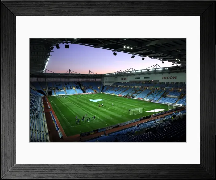Framed Print : Championship Showdown: Sunset at Ricoh Arena - Coventry City vs. Blackpool (September 27, 2011) Framed Print : Championship Showdown: Sunset at Ricoh Arena - Coventry City vs. Blackpool (September 27, 2011)