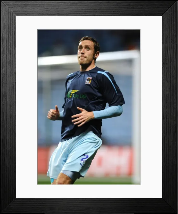 Framed Print : Coventry City FC: Richard Keogh in Pre-Match Warm-Up at Ricoh Arena vs Blackpool (Npower Championship, 27-09-2011)