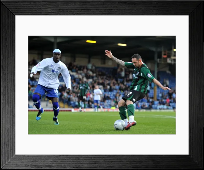 Framed Print : David Bell's Shot at Glory: Coventry City's Carling Cup Opener at Bury's Gigg Lane (09-08-2011) Framed Print : David Bell's Shot at Glory: Coventry City's Carling Cup Opener at Bury's Gigg Lane (09-08-2011)