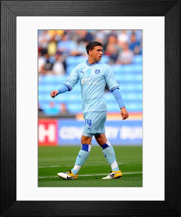 Framed Print : Cody McDonald Scores the Winning Goal for Coventry City against Derby County in Npower Championship (September 10, 2011) - Ricoh Arena