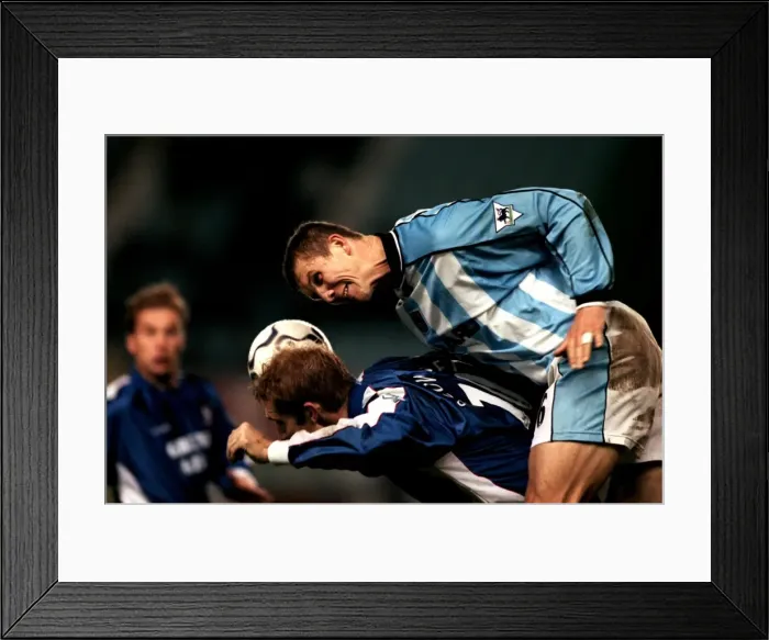 Framed Print : Coventry City vs Ipswich Town: Muhamed Konjic Outmuscles Jamie Scowcroft (2000) Framed Print : Coventry City vs Ipswich Town: Muhamed Konjic Outmuscles Jamie Scowcroft (2000)