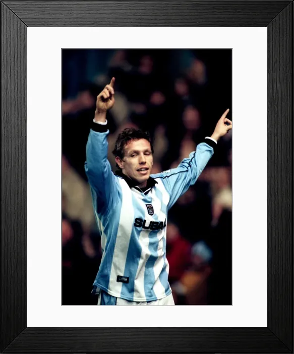 Framed Print : Coventry City's Craig Bellamy: The Decisive Moment - Winning Goal vs. Leicester City (Premier League, December 10, 2000) Framed Print : Coventry City's Craig Bellamy: The Decisive Moment - Winning Goal vs. Leicester City (Premier League, December 10, 2000)
