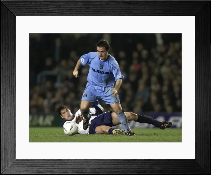 Framed Print : David Thompson Escapes Challenge from Darren Anderton in Coventry City's FA Cup Clash against Tottenham Hotspur (01-2002) Framed Print : David Thompson Escapes Challenge from Darren Anderton in Coventry City's FA Cup Clash against Tottenham Hotspur (01-2002)
