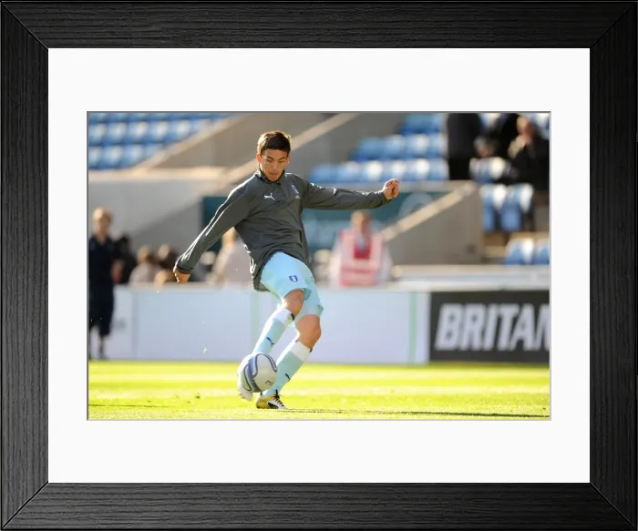 Framed Print : Cody McDonald Scores the Winning Goal for Coventry City Against Nottingham Forest in Npower Championship (October 15, 2011, Ricoh Arena)