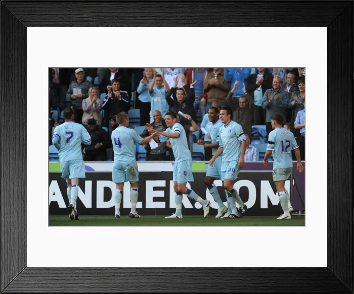 Framed Print : Coventry City FC: Lukas Jutkiewicz Scores Dramatic Goal Against Nottingham Forest in Championship Match at Ricoh Arena Framed Print : Coventry City FC: Lukas Jutkiewicz Scores Dramatic Goal Against Nottingham Forest in Championship Match at Ricoh Arena