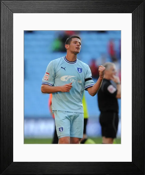 Framed Print : Coventry City FC: Lukas Jutkiewicz's Victory Goal vs. Nottingham Forest in Championship (15-10-2011)