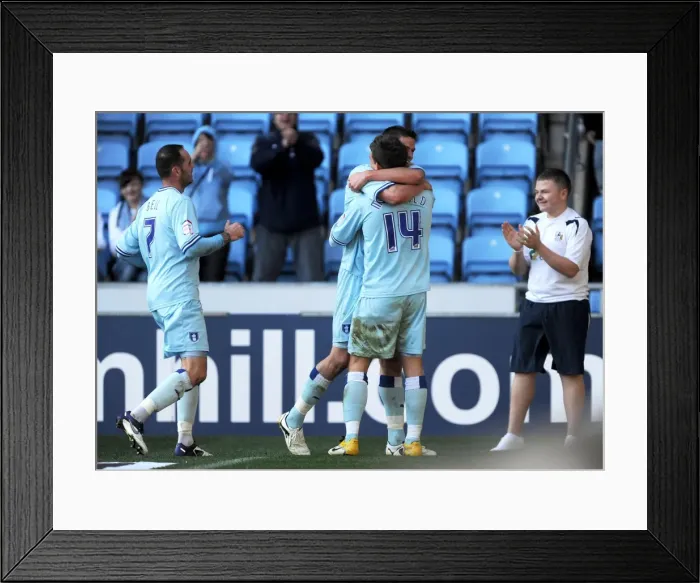 Framed Print : Coventry City FC: Cody McDonald's Goal Celebration vs Burnley in Championship (2011)