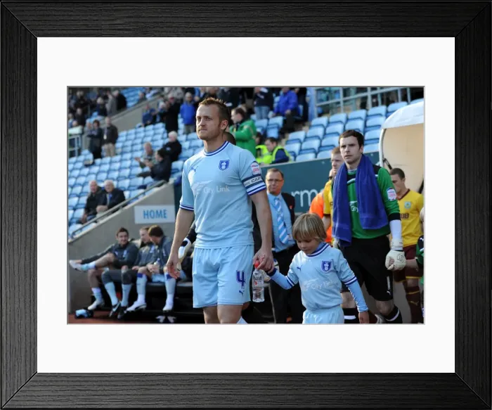 Framed Print : Sammy Clingan and Coventry City Players: Emerging in Unison before the October 2011 Championship Match against Burnley (Ricoh Arena) Framed Print : Sammy Clingan and Coventry City Players: Emerging in Unison before the October 2011 Championship Match against Burnley (Ricoh Arena)