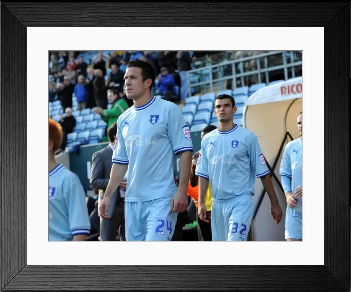 Framed Print : Pre-Match Moment: Coventry City FC's Richard Wood and Conor Thomas at Ricoh Arena vs Burnley (2011) Framed Print : Pre-Match Moment: Coventry City FC's Richard Wood and Conor Thomas at Ricoh Arena vs Burnley (2011)