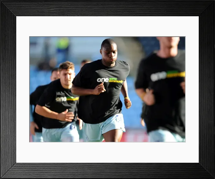 Framed Print : Nathan Cameron's Focused Pre-Game Warm-Up Ahead of Coventry City vs Burnley (Npower Championship, 22-10-2011) Framed Print : Nathan Cameron's Focused Pre-Game Warm-Up Ahead of Coventry City vs Burnley (Npower Championship, 22-10-2011)