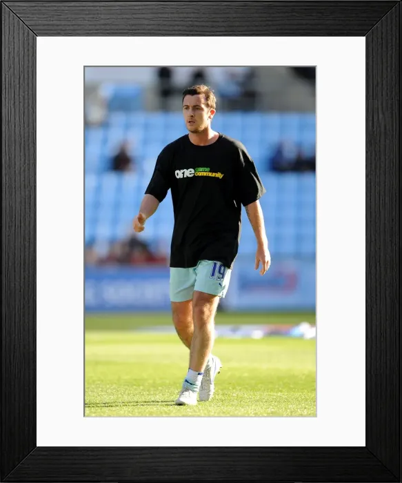 Framed Print : Roy O'Donovan's Pre-Match Ritual: Gearing Up Against Burnley in Coventry City FC's Championship Showdown (22-10-2011, Ricoh Arena) Framed Print : Roy O'Donovan's Pre-Match Ritual: Gearing Up Against Burnley in Coventry City FC's Championship Showdown (22-10-2011, Ricoh Arena)