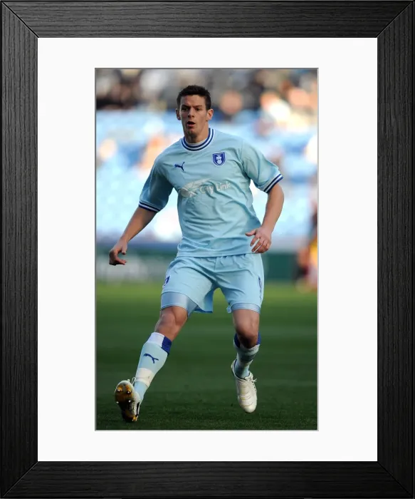 Framed Print : Lucas Jutkiewicz Scores the Winning Goal for Coventry City Against Burnley at Ricoh Arena (2011)