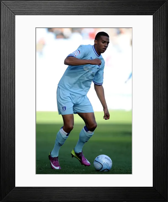 Framed Print : Cyrus Christie vs Burnley: Npower Championship Showdown at Ricoh Arena (22-10-2011) Framed Print : Cyrus Christie vs Burnley: Npower Championship Showdown at Ricoh Arena (22-10-2011)