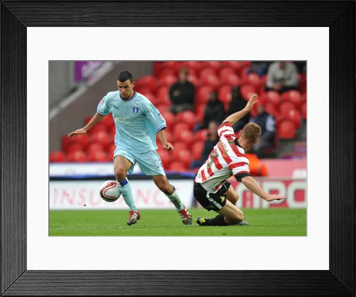 Framed Print : Conor Thomas Dodges Richard Naylor's Challenge: Coventry City vs Doncaster Rovers, Npower Championship Framed Print : Conor Thomas Dodges Richard Naylor's Challenge: Coventry City vs Doncaster Rovers, Npower Championship