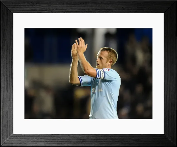 Framed Print : Coventry City's Sammy Clingan Celebrates Millwall Victory with a Fan Salute (01-11-2011) Framed Print : Coventry City's Sammy Clingan Celebrates Millwall Victory with a Fan Salute (01-11-2011)