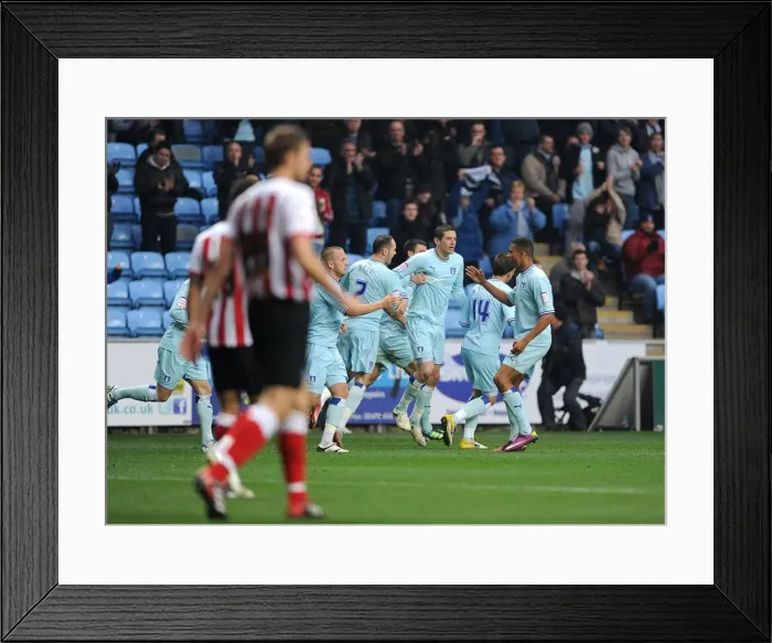 Framed Print : Coventry City's Lukas Jutkiewicz Scores First Goal Against Southampton in Npower Championship (05-11-2011, Ricoh Arena)