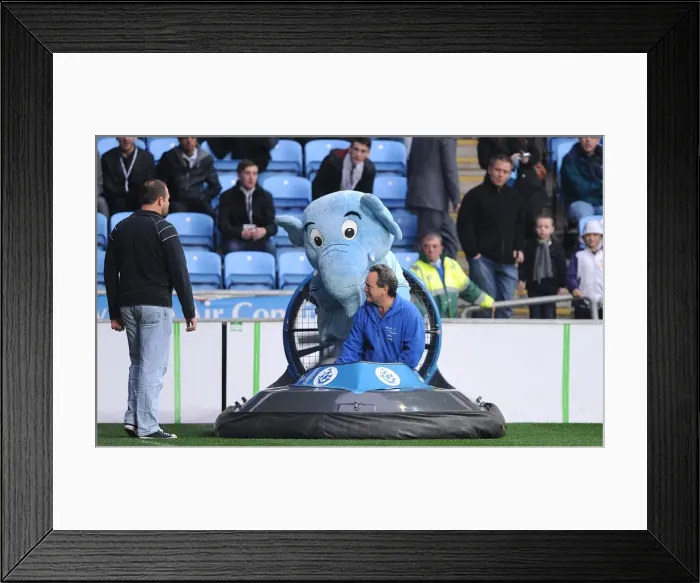 Framed Print : Hovercraft Ride with Sky Blue Sam: Unique Coventry City Football Club Half-Time Entertainment vs Southampton (Npower Championship, 2011) Framed Print : Hovercraft Ride with Sky Blue Sam: Unique Coventry City Football Club Half-Time Entertainment vs Southampton (Npower Championship, 2011)