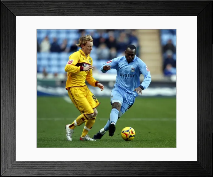 Framed Print : Stern John vs Steve Jones: A Riveting Rivalry - Coventry City vs Burnley (09-12-2006, Ricoh Arena) Framed Print : Stern John vs Steve Jones: A Riveting Rivalry - Coventry City vs Burnley (09-12-2006, Ricoh Arena)