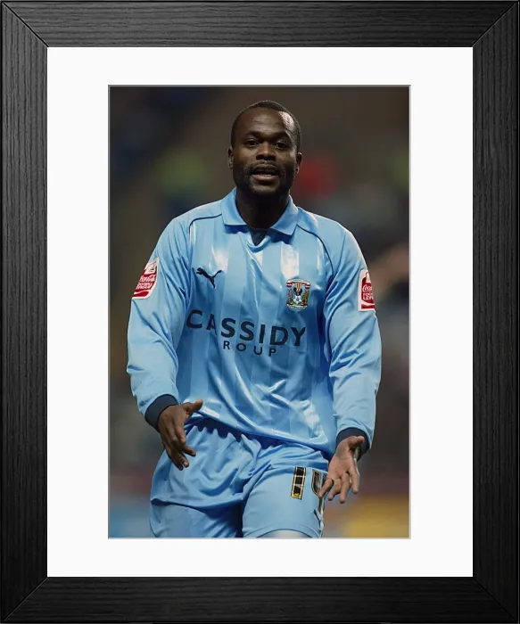 Framed Print : Stern John's Stunner: Coventry City vs Colchester United at Ricoh Arena (23-10-2006) Framed Print : Stern John's Stunner: Coventry City vs Colchester United at Ricoh Arena (23-10-2006)