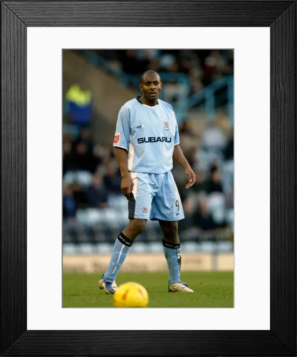 Framed Print : Dele Adebola's Unforgettable Goal: Coventry City vs Burnley (February 12, 2005) - Highfield Road Framed Print : Dele Adebola's Unforgettable Goal: Coventry City vs Burnley (February 12, 2005) - Highfield Road