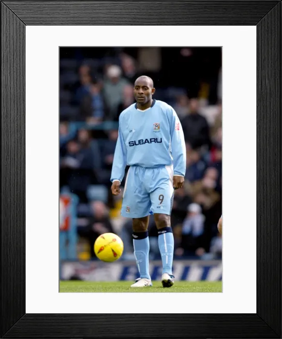 Framed Print : Stunning Goal: Dele Adebola Scores for Coventry City Against Burnley (February 12, 2005 - Highfield Road) Framed Print : Stunning Goal: Dele Adebola Scores for Coventry City Against Burnley (February 12, 2005 - Highfield Road)