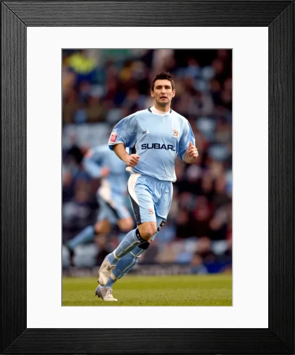 Framed Print : Ady Williams vs Burnley: A Clash at Coventry City's Highfield Road (2005) Framed Print : Ady Williams vs Burnley: A Clash at Coventry City's Highfield Road (2005)