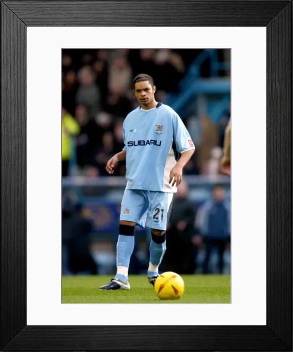Framed Print : Dean Leacock vs Burnley: A Battle at Coventry City's Highfield Road (2005) Framed Print : Dean Leacock vs Burnley: A Battle at Coventry City's Highfield Road (2005)