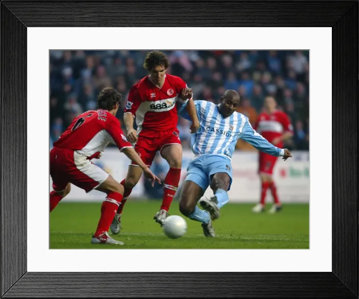 Framed Print : Dele Adebola's Dramatic Near-Miss: Coventry City vs Middlesbrough, FA Cup Fourth Round (2006) Framed Print : Dele Adebola's Dramatic Near-Miss: Coventry City vs Middlesbrough, FA Cup Fourth Round (2006)
