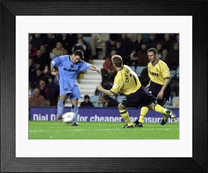 Framed Print : David Thompson Scores First: Coventry City vs. Preston North End in Nationwide Division One (31-10-2001) Framed Print : David Thompson Scores First: Coventry City vs. Preston North End in Nationwide Division One (31-10-2001)