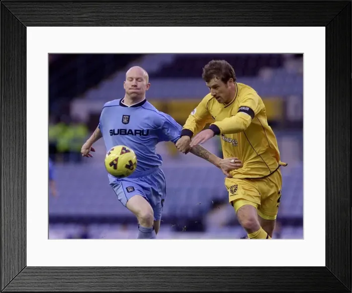Framed Print : A Battle of Football Greats: Lee Hughes vs Kenny Cunningham in Coventry City vs Wimbledon (Nationwide League Division One, 01-12-2001) Framed Print : A Battle of Football Greats: Lee Hughes vs Kenny Cunningham in Coventry City vs Wimbledon (Nationwide League Division One, 01-12-2001)
