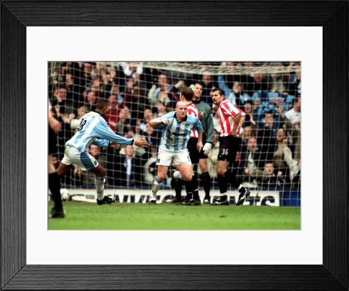 Framed Print : Coventry City: Jay Bothroyd and John Hartson Celebrate John's Winning Goal Against Sunderland (April 16, 2001) Framed Print : Coventry City: Jay Bothroyd and John Hartson Celebrate John's Winning Goal Against Sunderland (April 16, 2001)