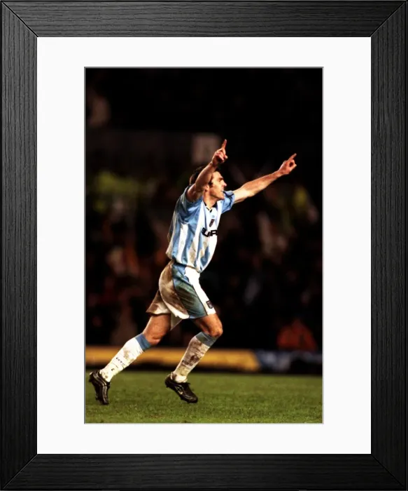 Framed Print : Mark Edworthy's Equalizer: Coventry City vs Manchester City (01-01-2001) Framed Print : Mark Edworthy's Equalizer: Coventry City vs Manchester City (01-01-2001)