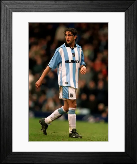 Framed Print : Determined Moustapha Hadji Leads Coventry City Against Derby County in FA Carling Premiership (31-03-2001) Framed Print : Determined Moustapha Hadji Leads Coventry City Against Derby County in FA Carling Premiership (31-03-2001)