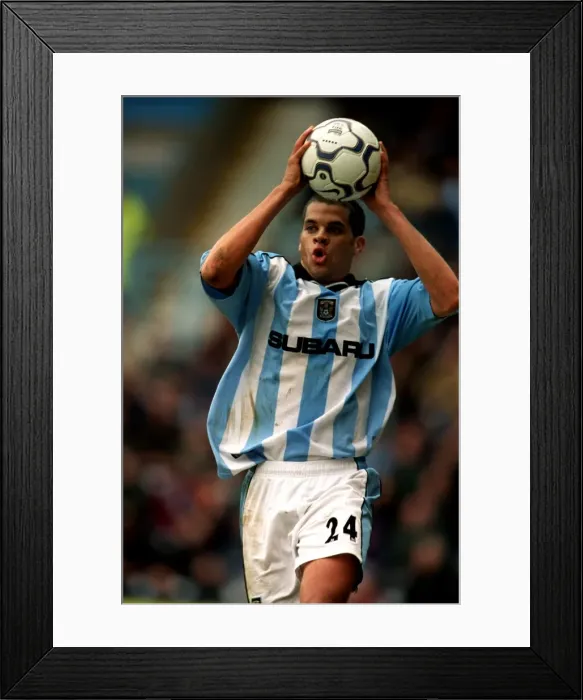 Framed Print : Marcus Hall of Coventry City Gears Up for a Throw-In Against Derby County (31-03-2001) Framed Print : Marcus Hall of Coventry City Gears Up for a Throw-In Against Derby County (31-03-2001)