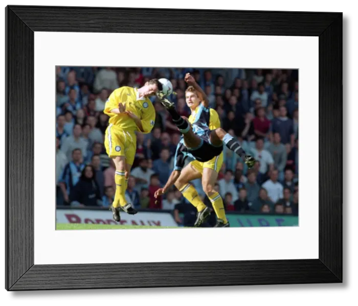 Framed Print : Dion Dublin's Epic Leap: Coventry City vs Leeds United, 90s Football Rivalry (Gary Kelly Hangs On) Framed Print : Dion Dublin's Epic Leap: Coventry City vs Leeds United, 90s Football Rivalry (Gary Kelly Hangs On)