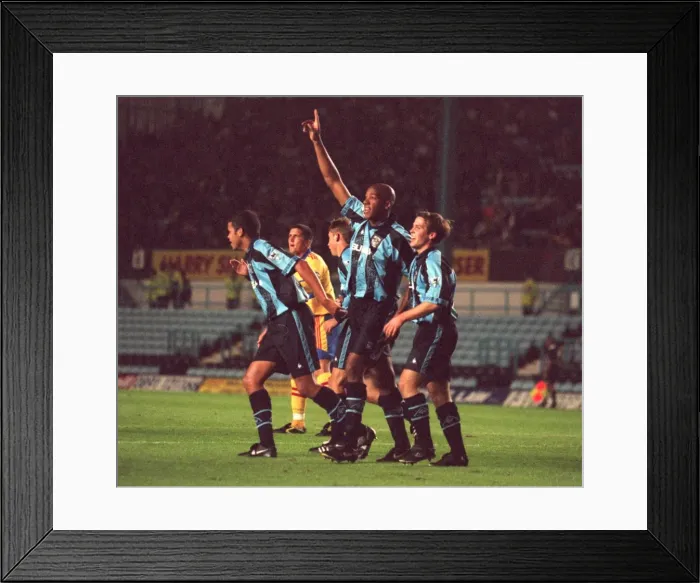 Framed Print : Dion Dublin's Epic Showdown: Coventry City vs Crystal Palace in the FA Carling Premiership Framed Print : Dion Dublin's Epic Showdown: Coventry City vs Crystal Palace in the FA Carling Premiership