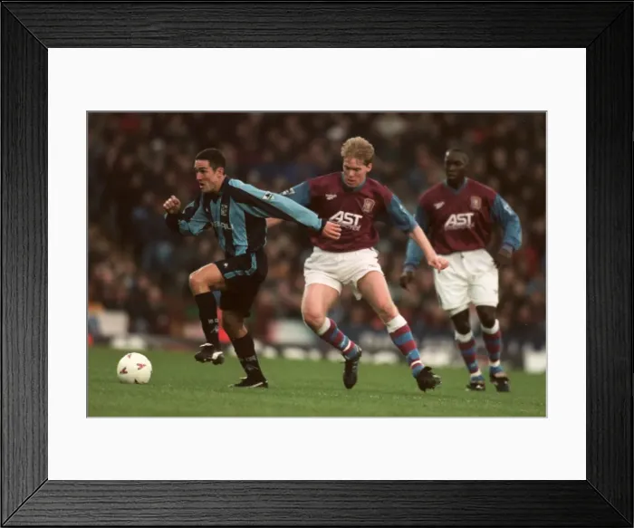 Framed Print : Escape at Villa Park: Paul Telfer Outruns Steve Staunton (FA Carling Premiership, 1997) Framed Print : Escape at Villa Park: Paul Telfer Outruns Steve Staunton (FA Carling Premiership, 1997)